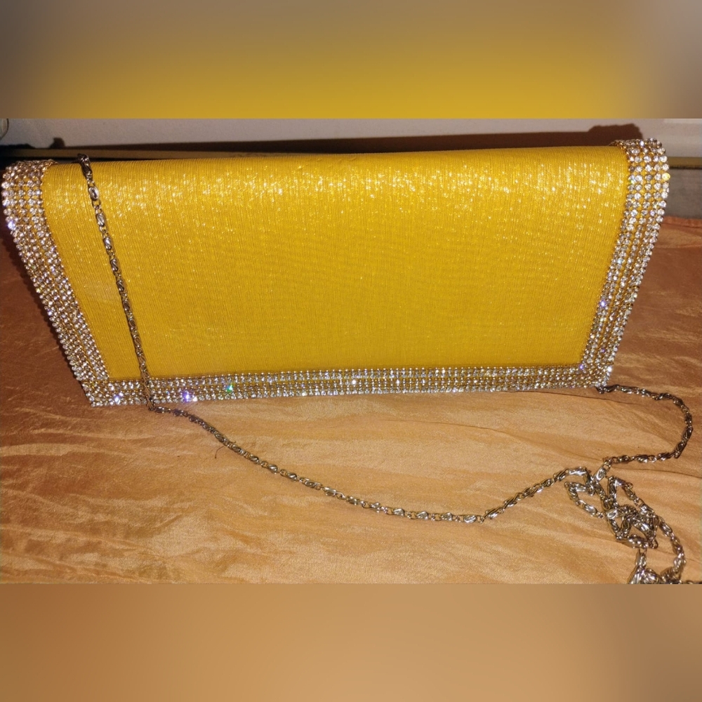 Yellow Clutch with Silver Accents